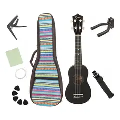 EPIC - Ukelele Soprano 21 Negro + Bolso Azul