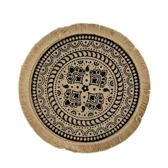 GENERICO - Individuales Manteles De Mesa con decoración Etnia, yute 38 cm