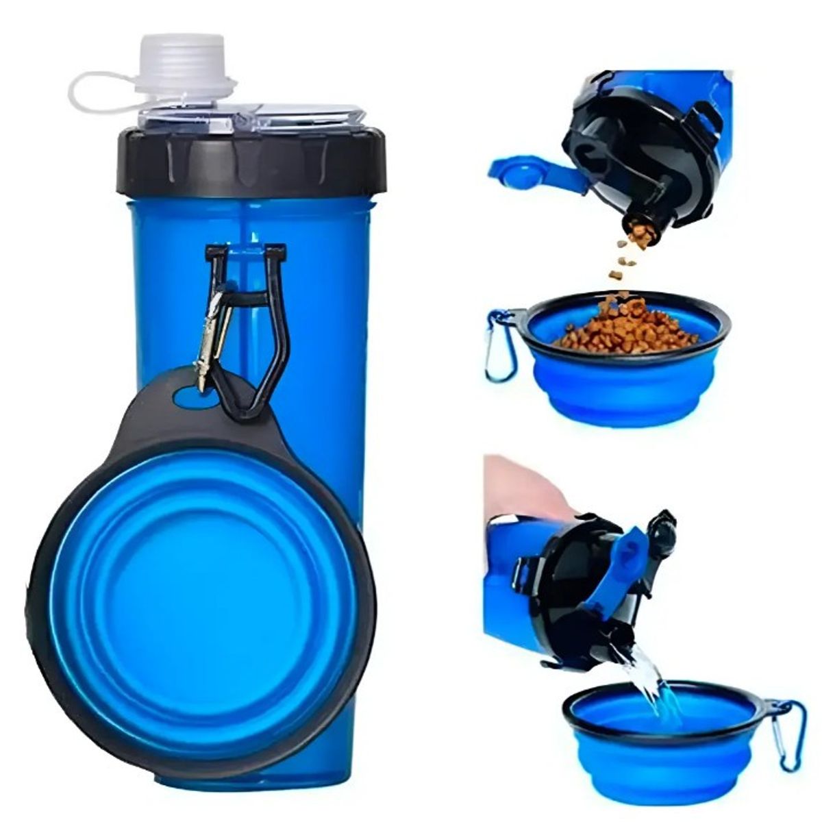 OEM - Botella Portátil 2 En 1 Para Mascotas Con Plato Plegable