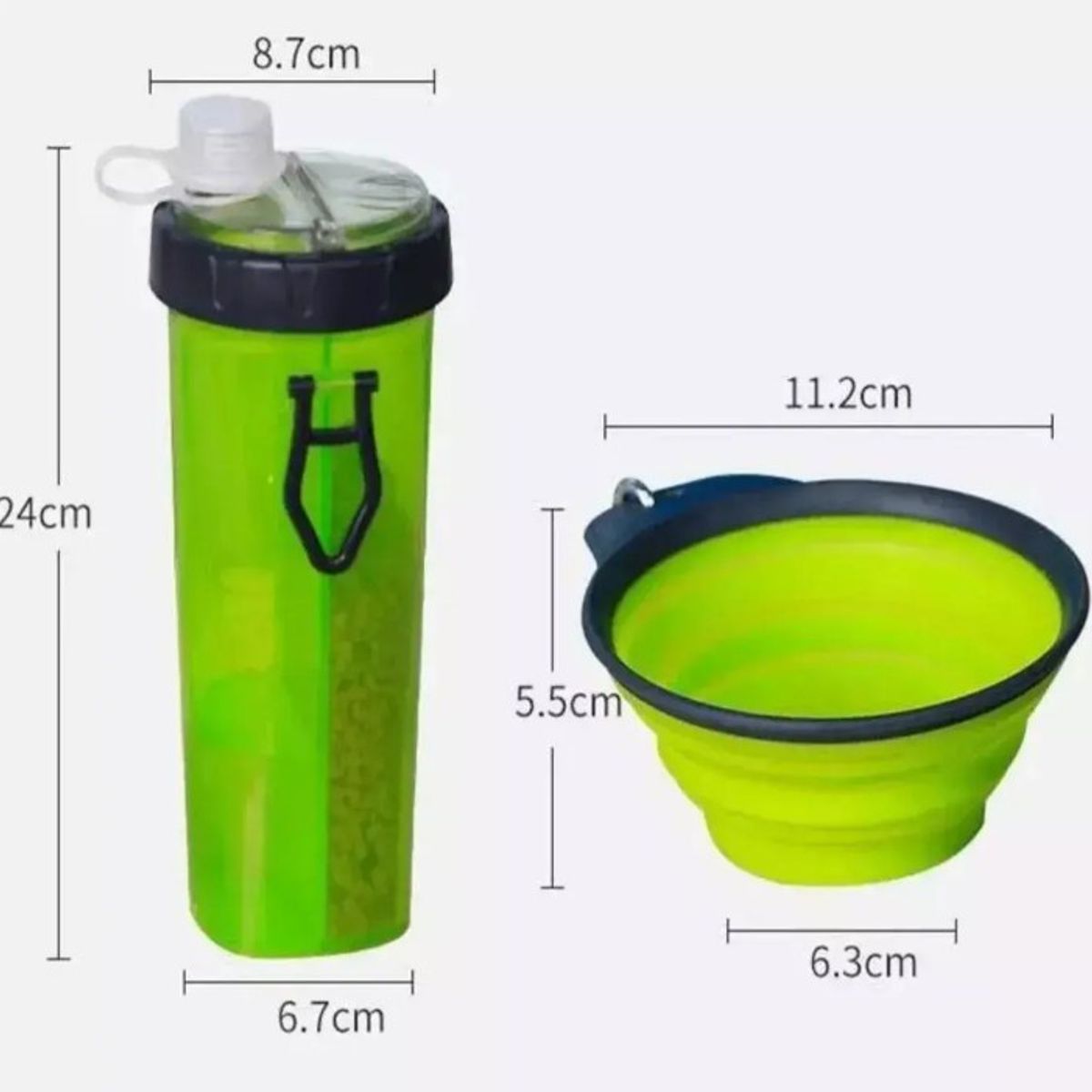 OEM - Botella Portátil 2 En 1 Para Mascotas Con Plato Plegable