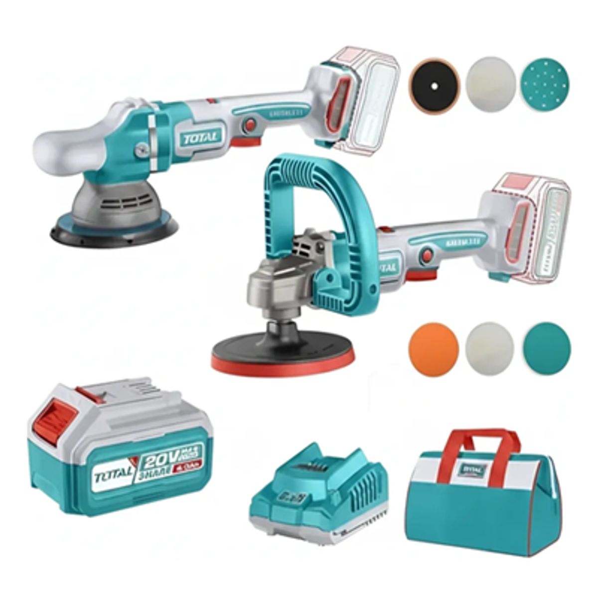 TOTAL TOOLS - Kit 2 Pulidora 180mm + 150mm 20v Total Tosli241191