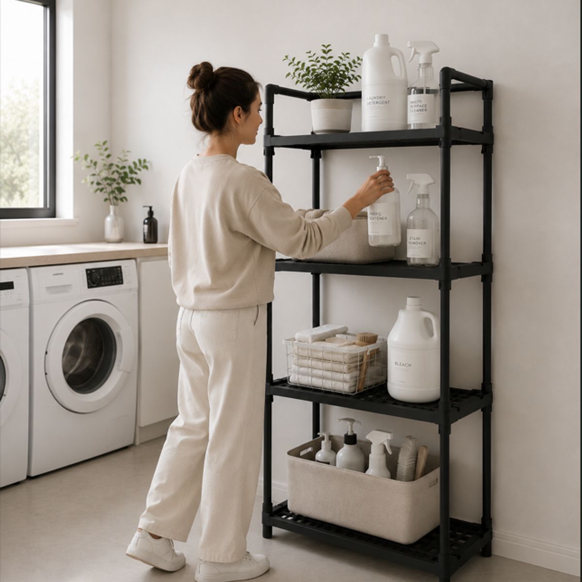 IRM - Estante Organizador Multiuso 5 Niveles Metal Cocina Bano Living Ajustable Almacenamiento Hogar