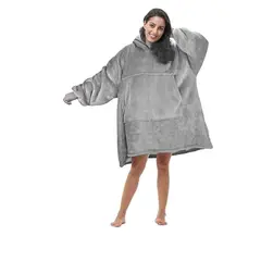 MOVI - Polerón Sherpa Con Capucha Tipo Huggle, Talla Unica, AZUL. NEGRO, GRIS,