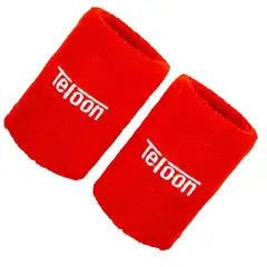 TELOON - Par De Muñequeras Cortas Rojas - Accesorios para Tennis