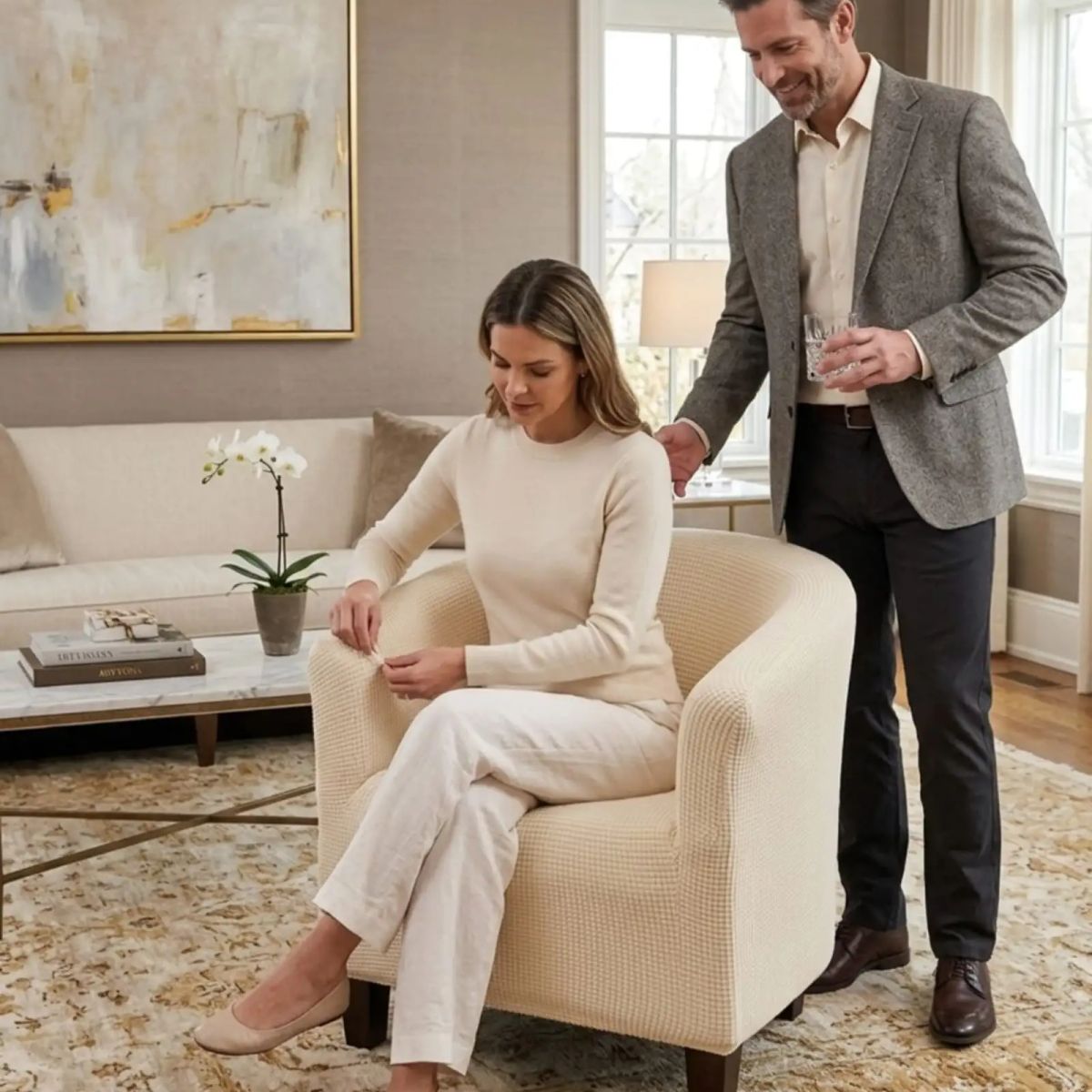 GENERICO - Funda para Poltrona Elástica y Ajustable Protector de Sillón Premium