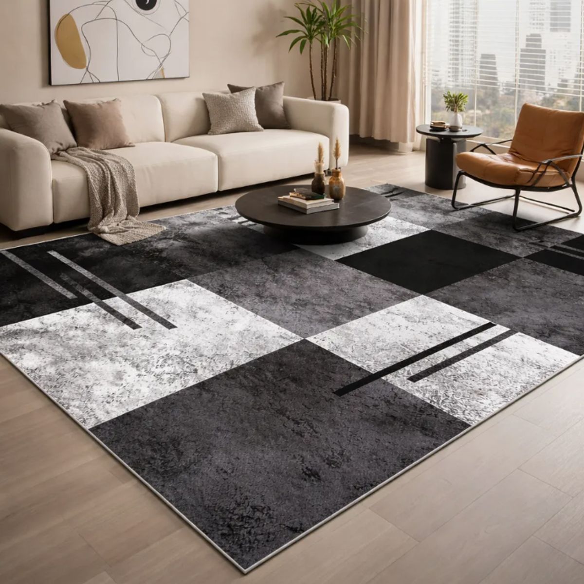 GENERICO - Alfombra Suave Y Antideslizante De Living 120x180