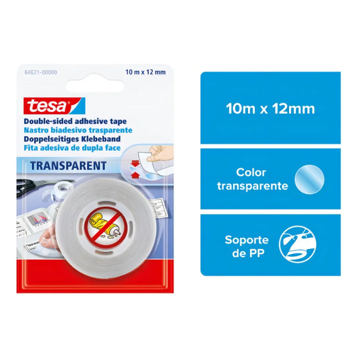 TESA - Cinta Doble Faz Objetos Livianos Tesa 12mm X 10m
