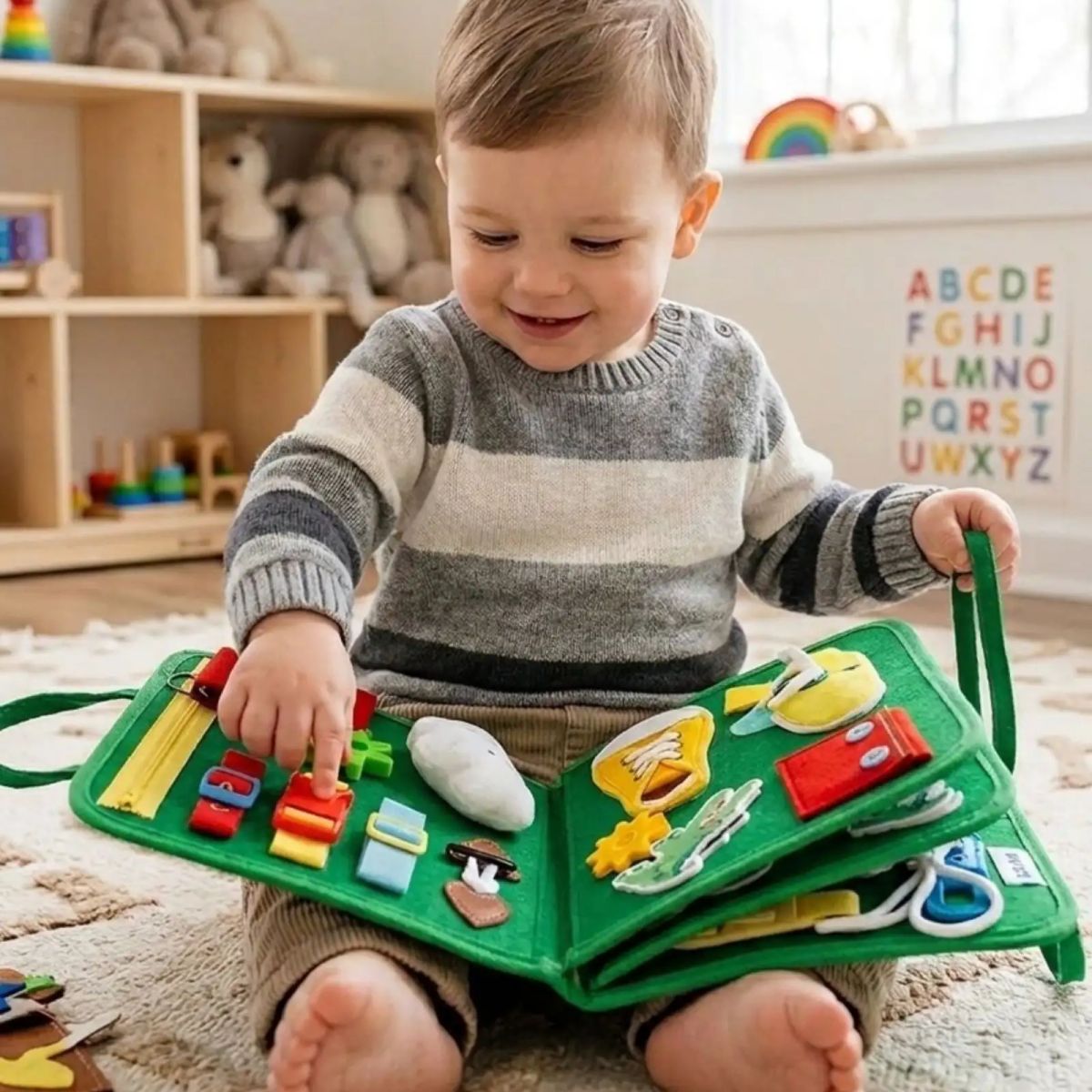 GENERICO - Libro Sensorial Montessori 3 en 1 Juguete Educativo Didáctico