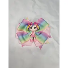 EL ESPACIO DE TOMMY - Lazo para niñas muñeca de porcelana arcoiris