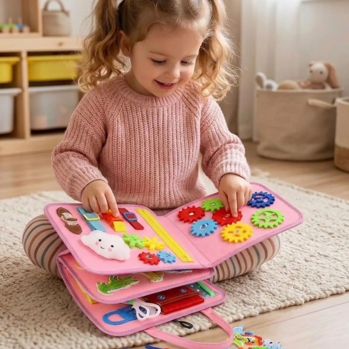 GENERICO - Libro Sensorial Busy Board Didactico Montessori  3 en 1 Juguete Educativo