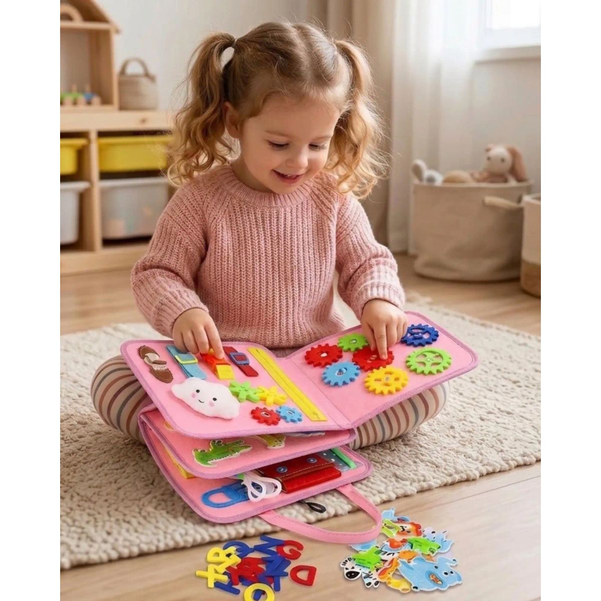GENERICO - Libro Sensorial Busy Board Didactico Montessori  3 en 1 Juguete Educativo