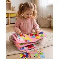 GENERICO - Libro Sensorial Busy Board Didactico Montessori 3 en 1 Juguete Educativo