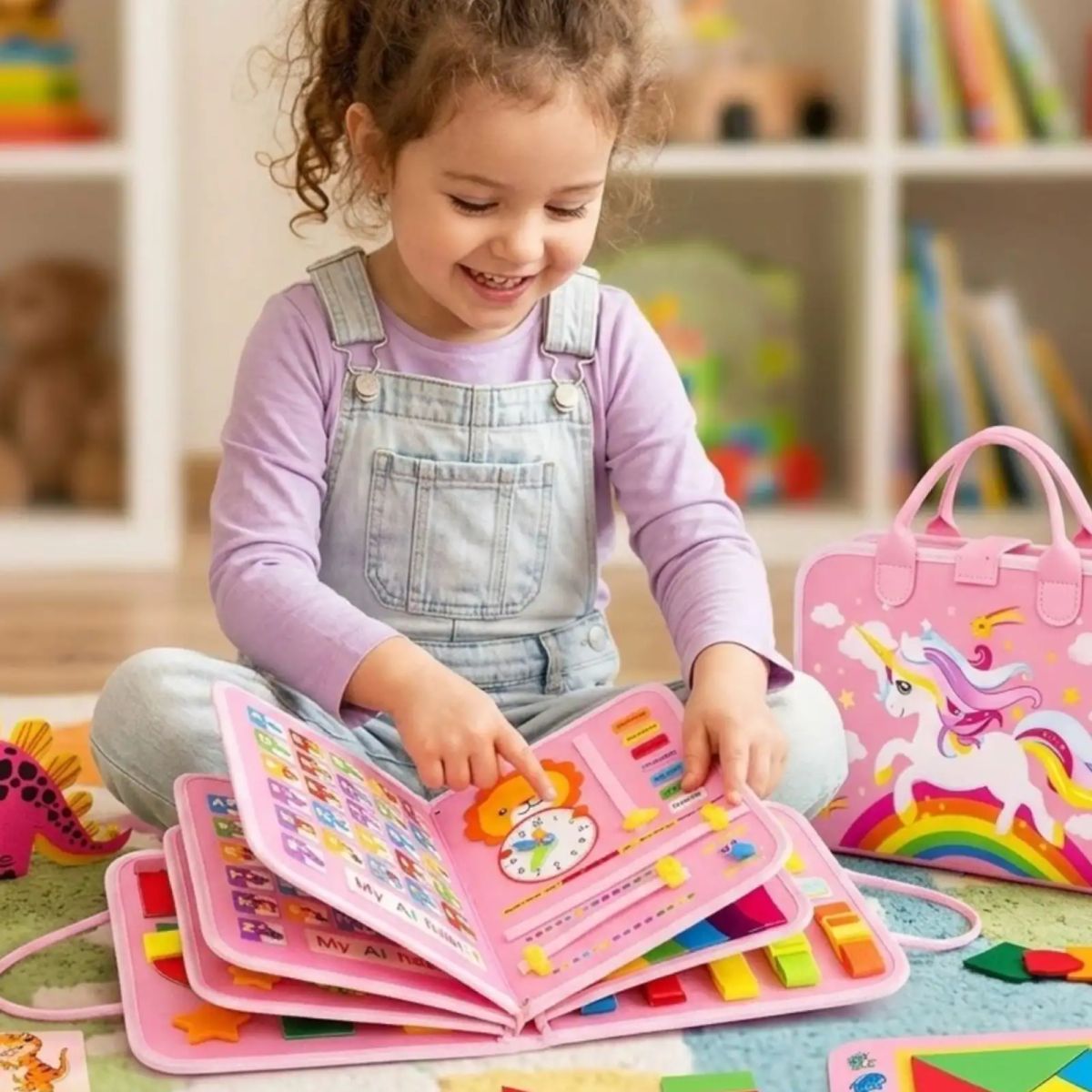 GENERICO - Libro Sensorial Busy Board Didactico Montessori  3 en 1 Juguete Educativo