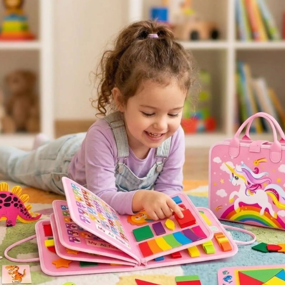 GENERICO - Libro Sensorial Busy Board Didactico Montessori  3 en 1 Juguete Educativo