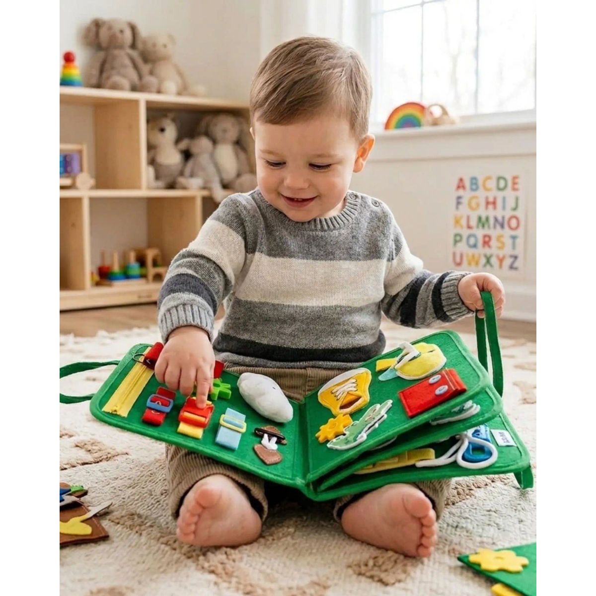 GENERICO - Libro Sensorial Busy Board Didactico Montessori  3 en 1 Juguete Educativo