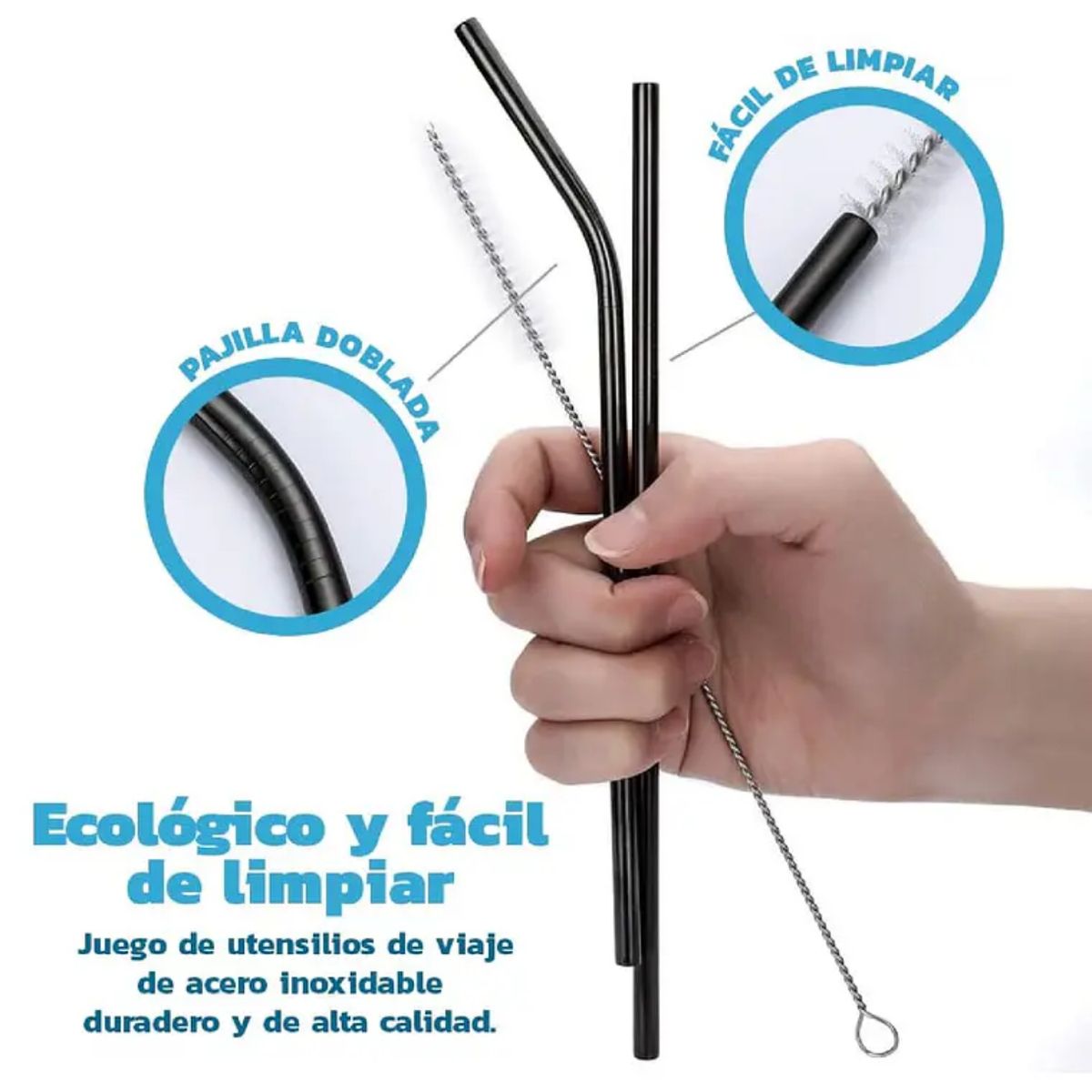 GENERICO - Juego de Cubiertos Portátiles 8 Piezas – Acero Inoxidable