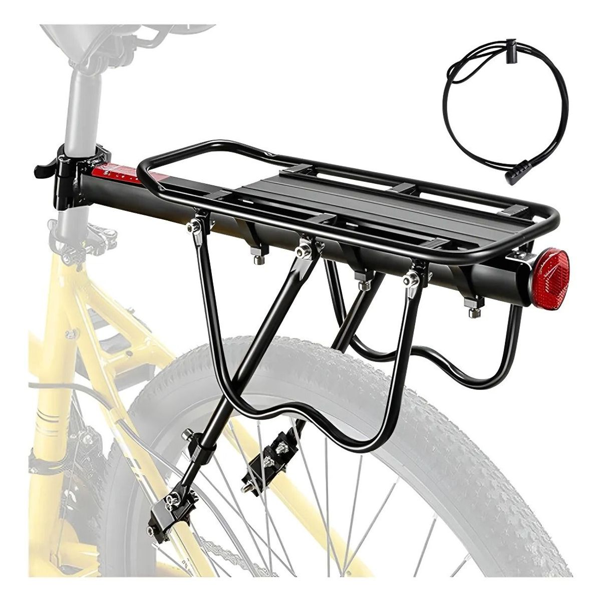 EVERSO - Parrilla Bicicleta Con O Sin Freno De Disco Porta Alforjas Negro