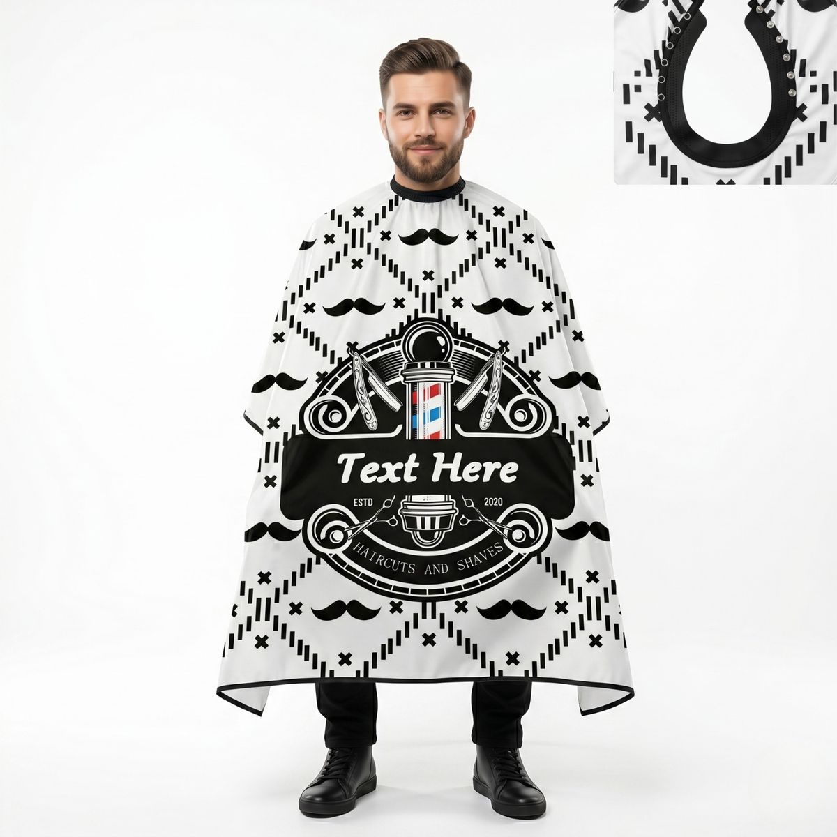 GENERICO - Capa Cuello de Goma BarberShop Color Blanco