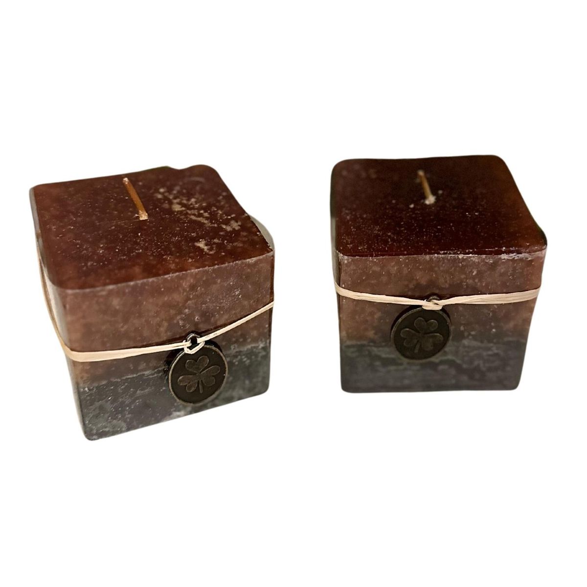 KIVARA - Vela Cubo Decorativa Aromatica Textura 2 Unid Caramel Negro