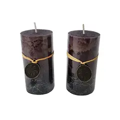 KIVARA - Cirio Vela Velon Alto 10cm. Dos Unidades Aromaticos Negro