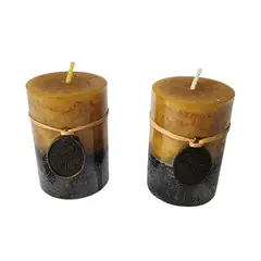 KIVARA - Vela Cirio Velon 7 cm. Dos Unidades Aromaticas Ocre