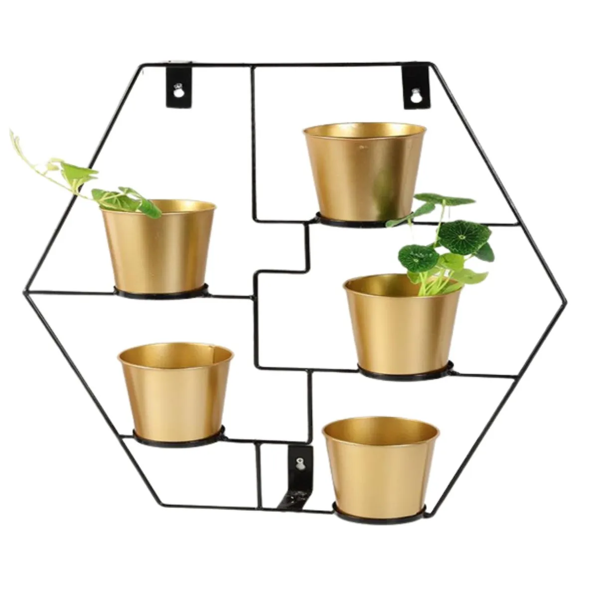 KIVARA - Repisa Flotante Hexagonal Porta Macetero o Vela Deco 56x49x7
