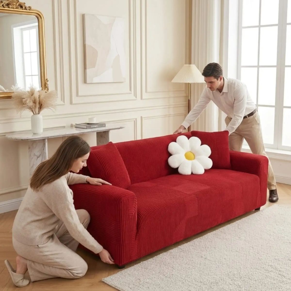 GENERICO - Funda De Sofa 3 Cuerpos Tela Polar Elastico Suave