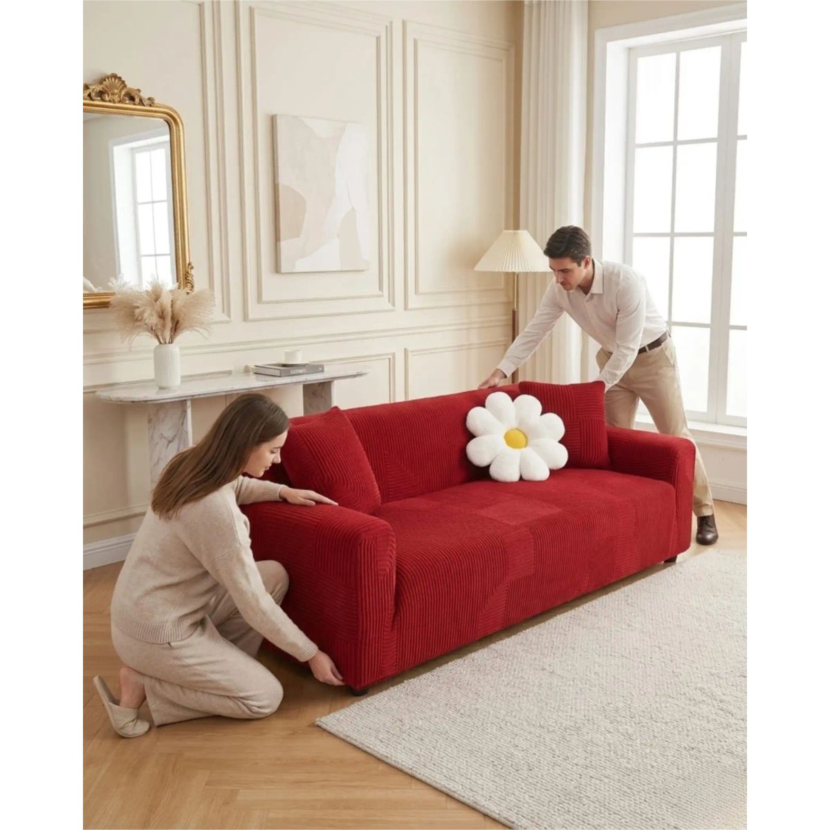 GENERICO - Funda De Sofa 3 Cuerpos Tela Polar Elastico Suave