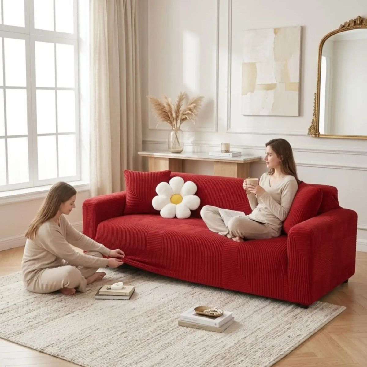 GENERICO - Funda De Sofa 3 Cuerpos Tela Polar Elastico Suave