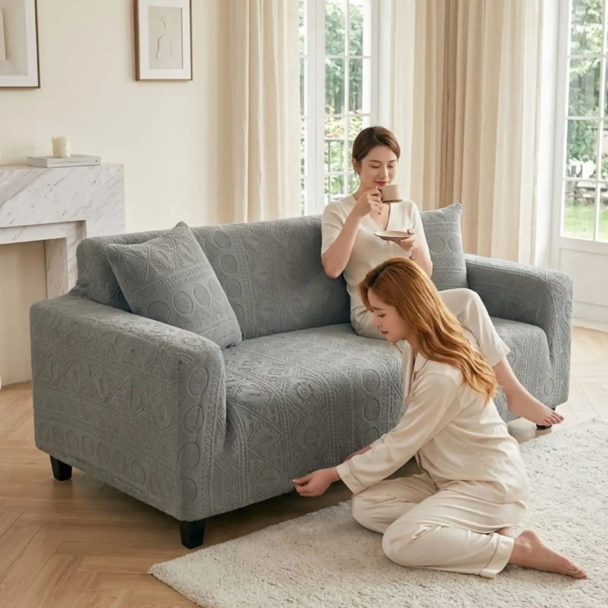 GENERICO - Funda De Sofa 3 Cuerpos Tela Polar Elastico Suave