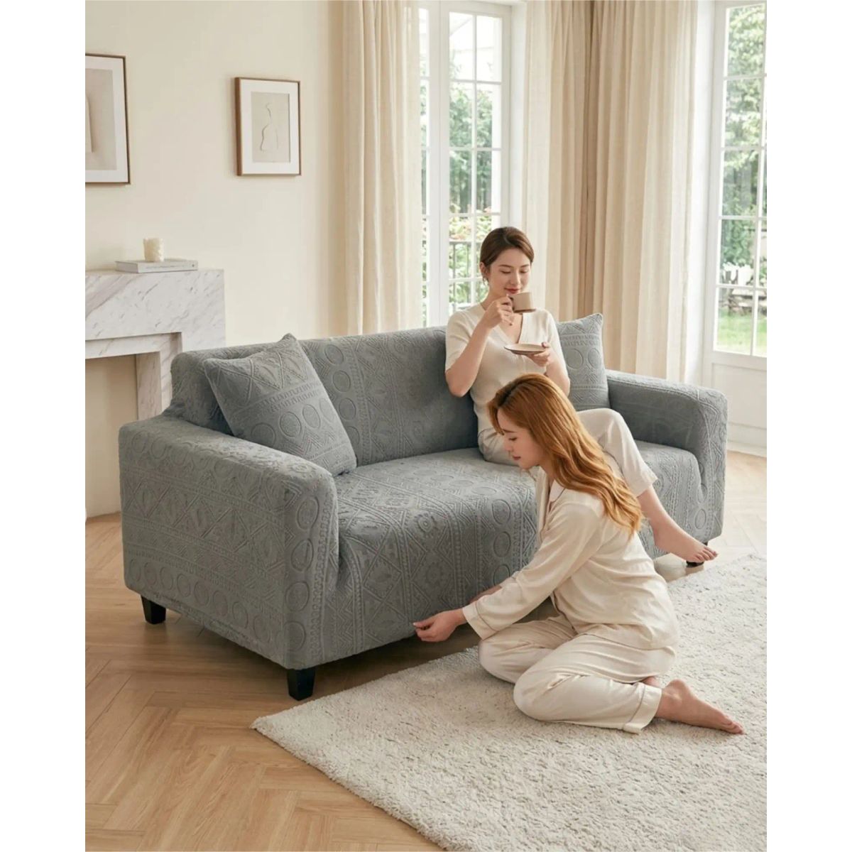 GENERICO - Funda De Sofa 3 Cuerpos Tela Polar Elastico Suave