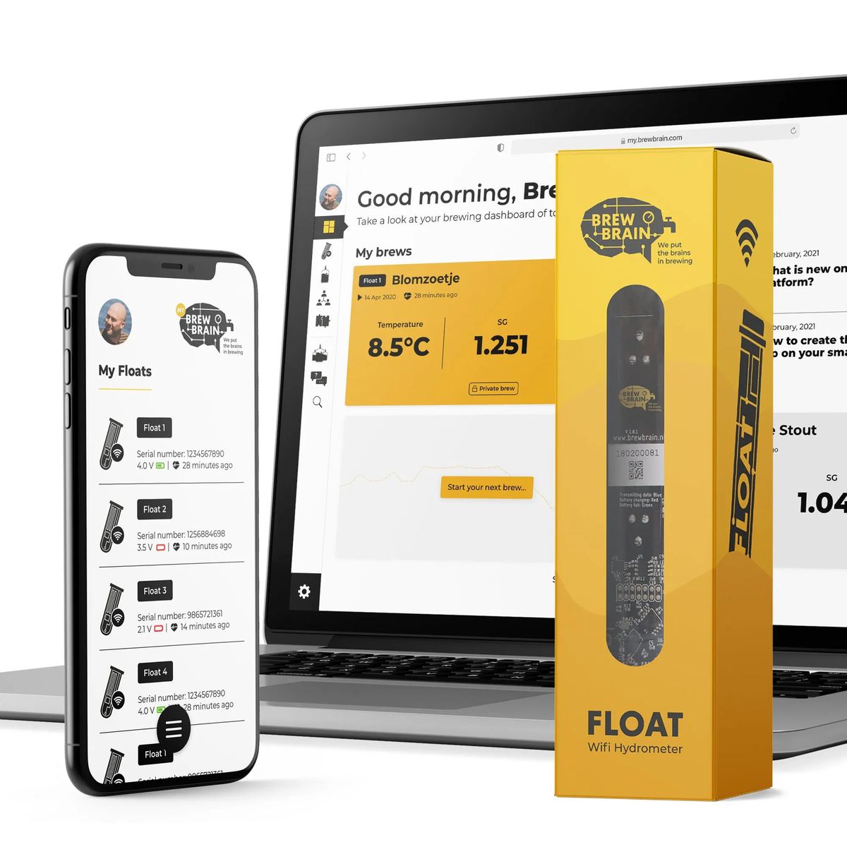 GENERICO - Densímetro WiFi Float Brewbrain  Controla tu fermentación en tiempo real