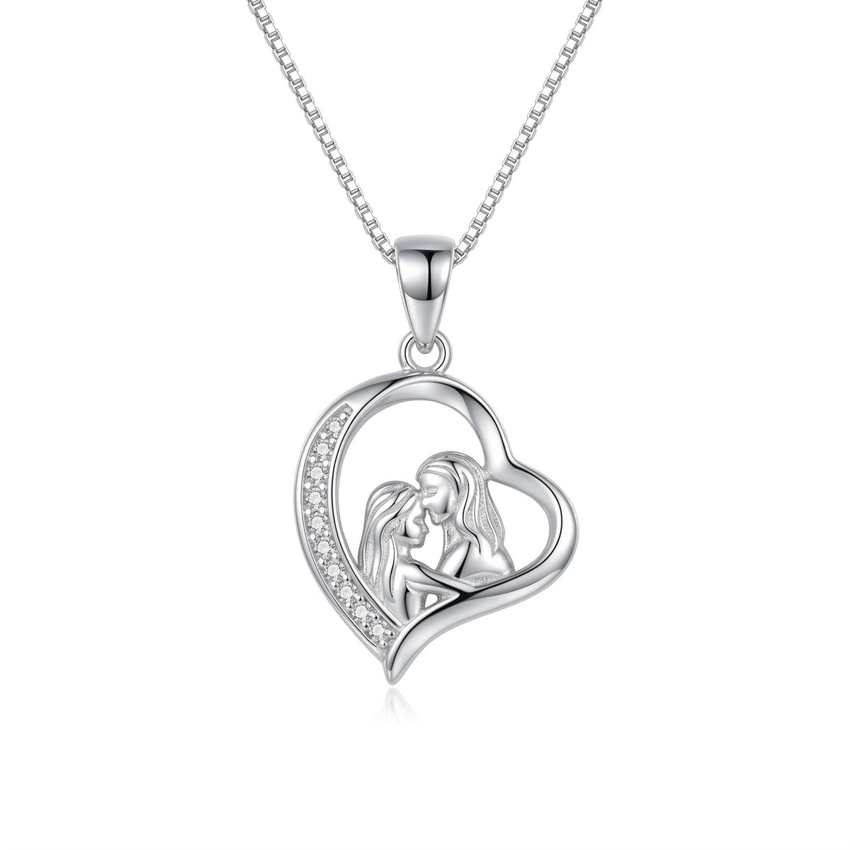 LK LUKSO - Collar Mama e hija Circón Plata Ley 925