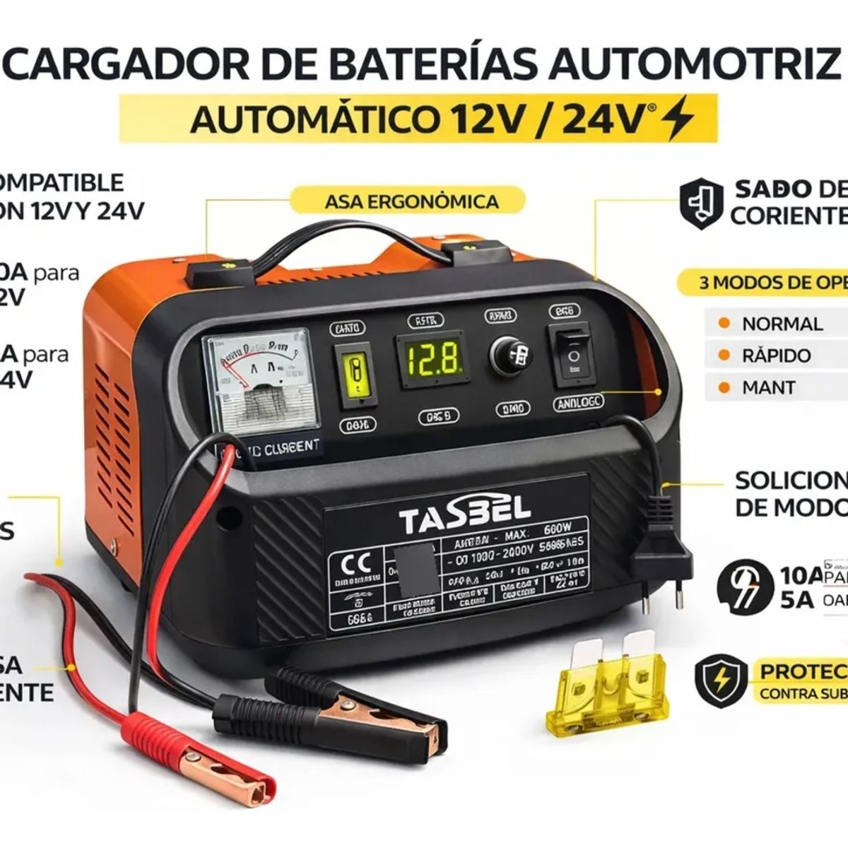 Cargador Bateria 12v 24v 120ah Profesional Diseño Compacto Robusto Auto Camion Pro FIGOIMPORT, marca IRM - Foto 2