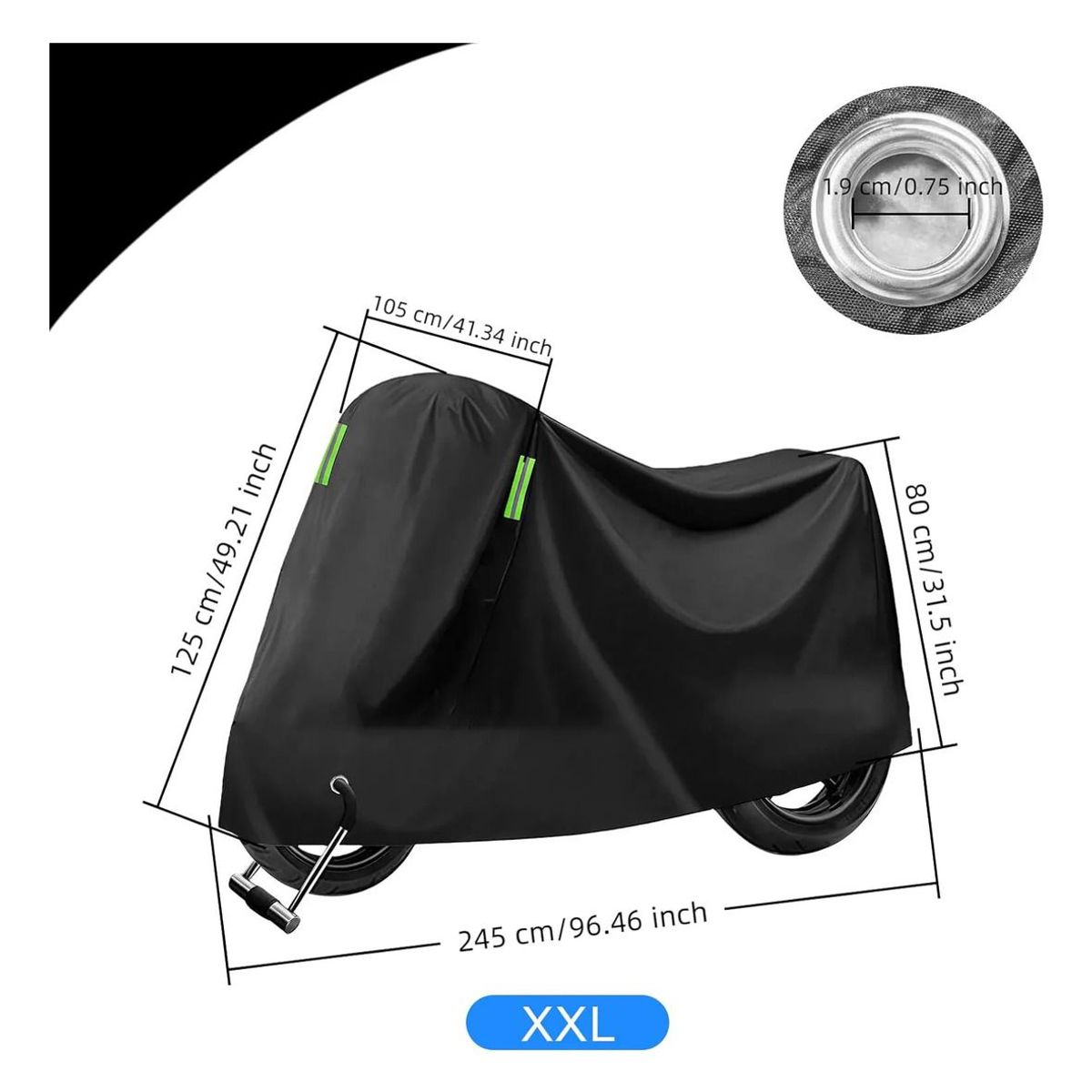EVERSO - Funda Impermeable Protector Cubre Motos Bicicletas 245x125cm