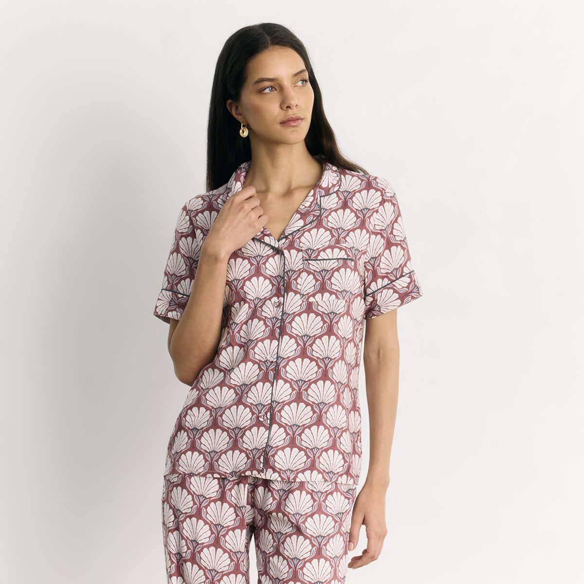 LOUNGE - Pijama Camisero Flores LOUNGE