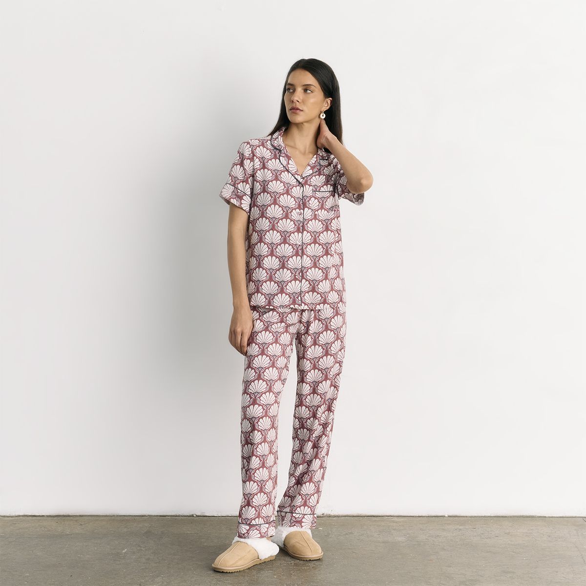 LOUNGE - Pijama Camisero Flores LOUNGE