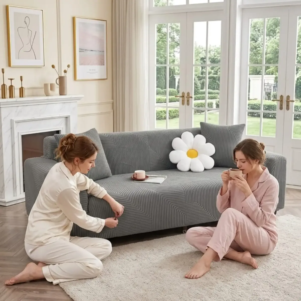 GENERICO - Funda Elástica Para Sofa 3 Cuerpos Polar Texturizado