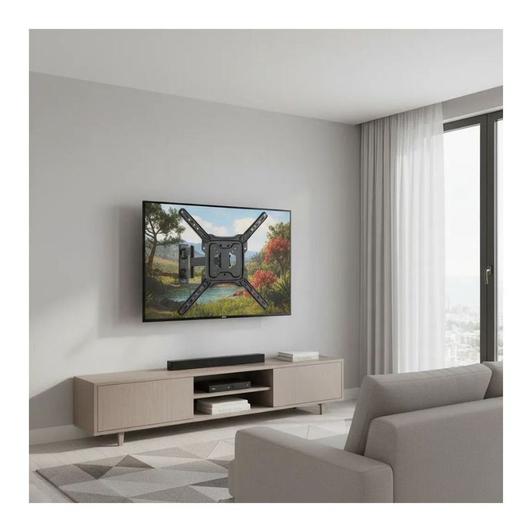 GENERICO Soporte De Tv Con Brazo Para 26 A 65 Resiste 25 Kg Negro