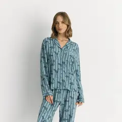 LOUNGE - Pijama Camisero Flamencos