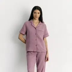 LOUNGE - Pijama Camisero Gauze