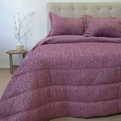 DORAL - CUBRECAMA PLUMON TOUCH DELUXE ROSA VIEJO 2 PLAZAS