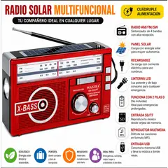 MOVI - Radio Portátil Recargable con Linterna LED Energía y Conexión Donde Más la Necesitas