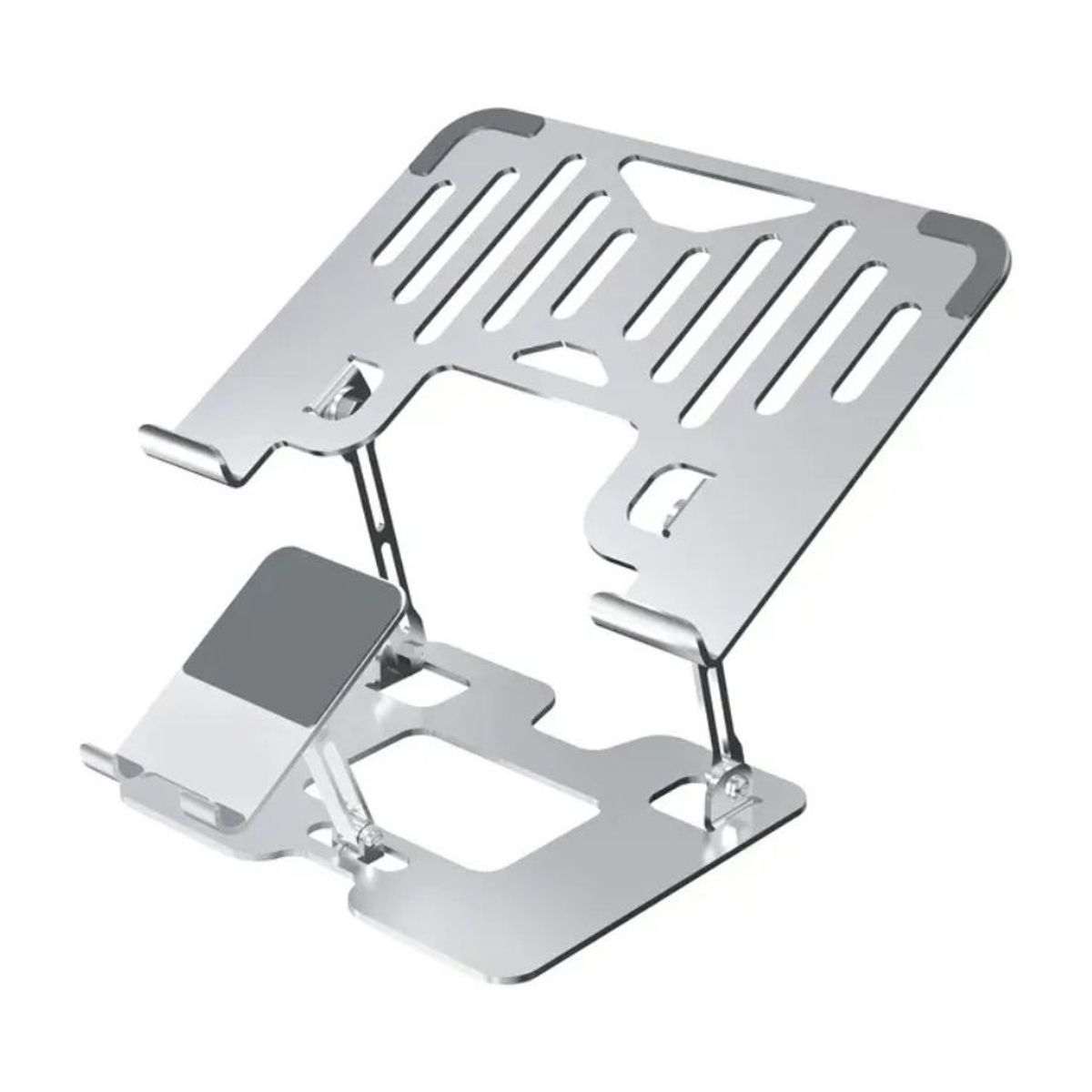 GENERICO - Soporte Ergonómico de Aluminio para Laptop y Celular 2 en 1