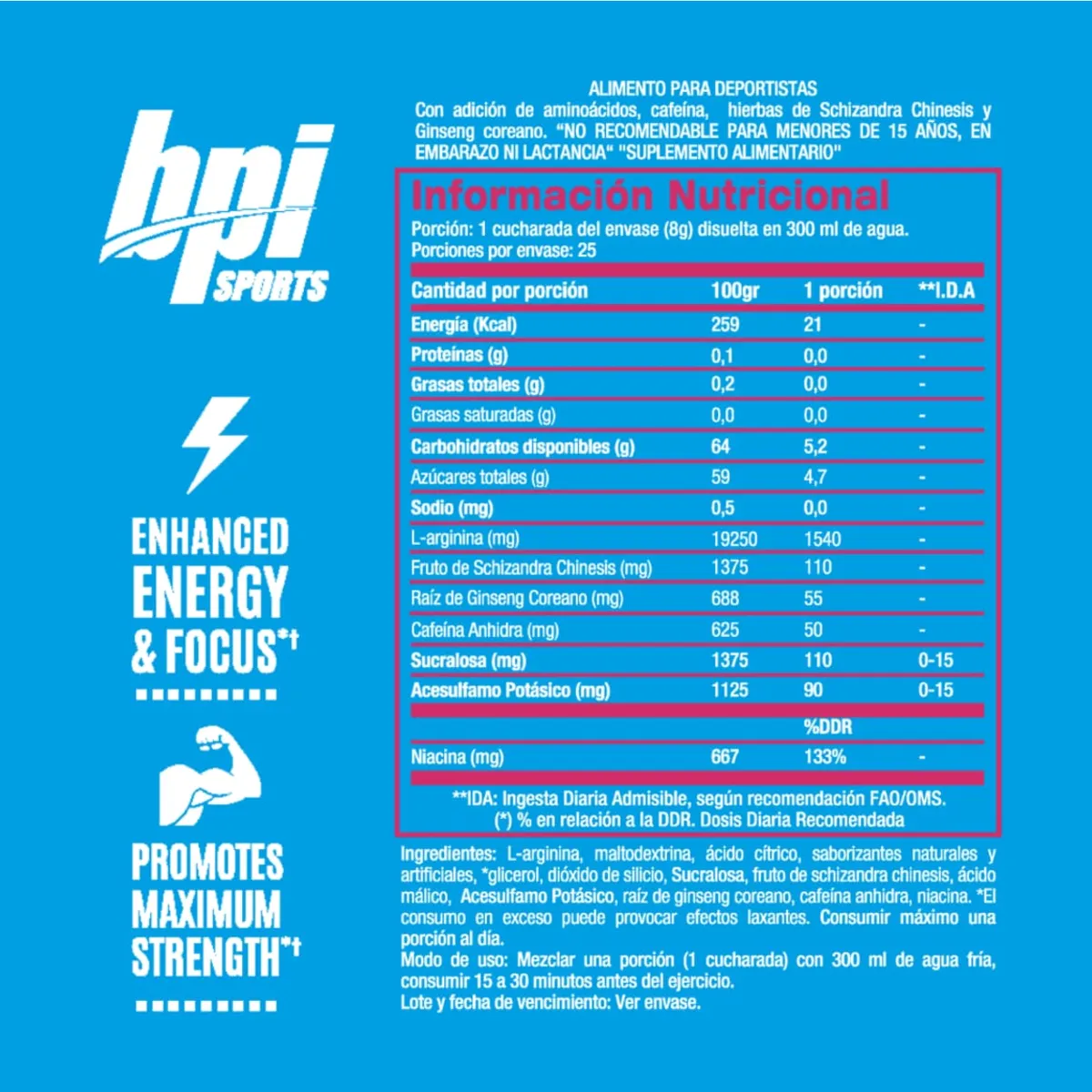 BPI SPORT - Bpi Sports 1.M.R. One More Rep Pre-Workout 25 Servicios