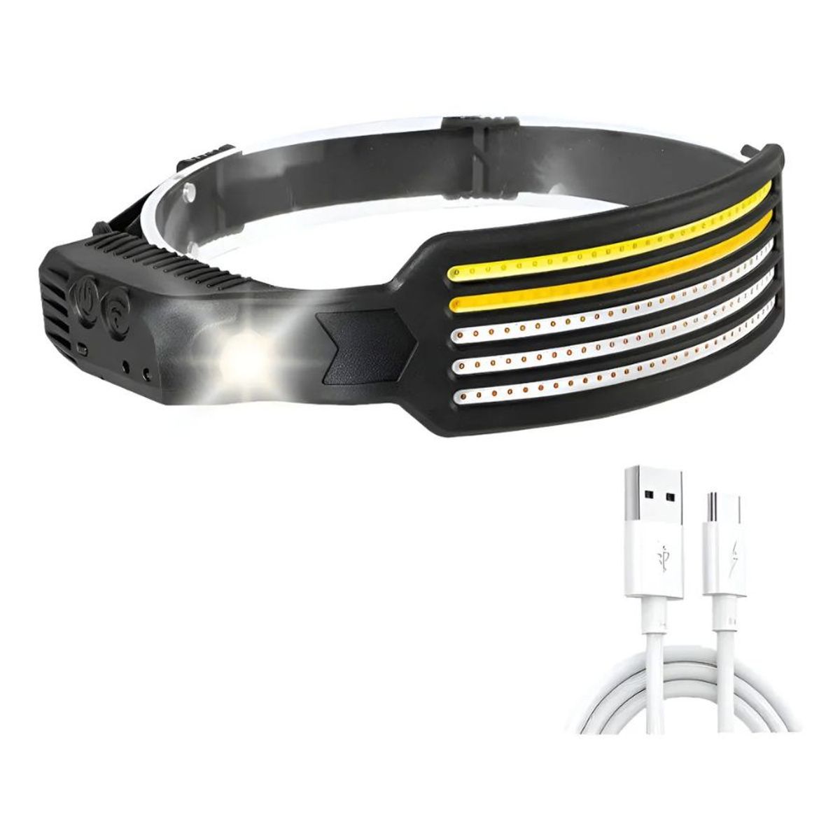 GENERICO - Lampara Linterna De Uso Frontal Con 5 Leds Recargable
