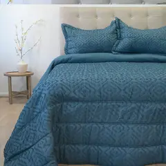 DORAL - CUBRECAMA PLUMON TOUCH DELUXE AZUL 2 PLAZAS