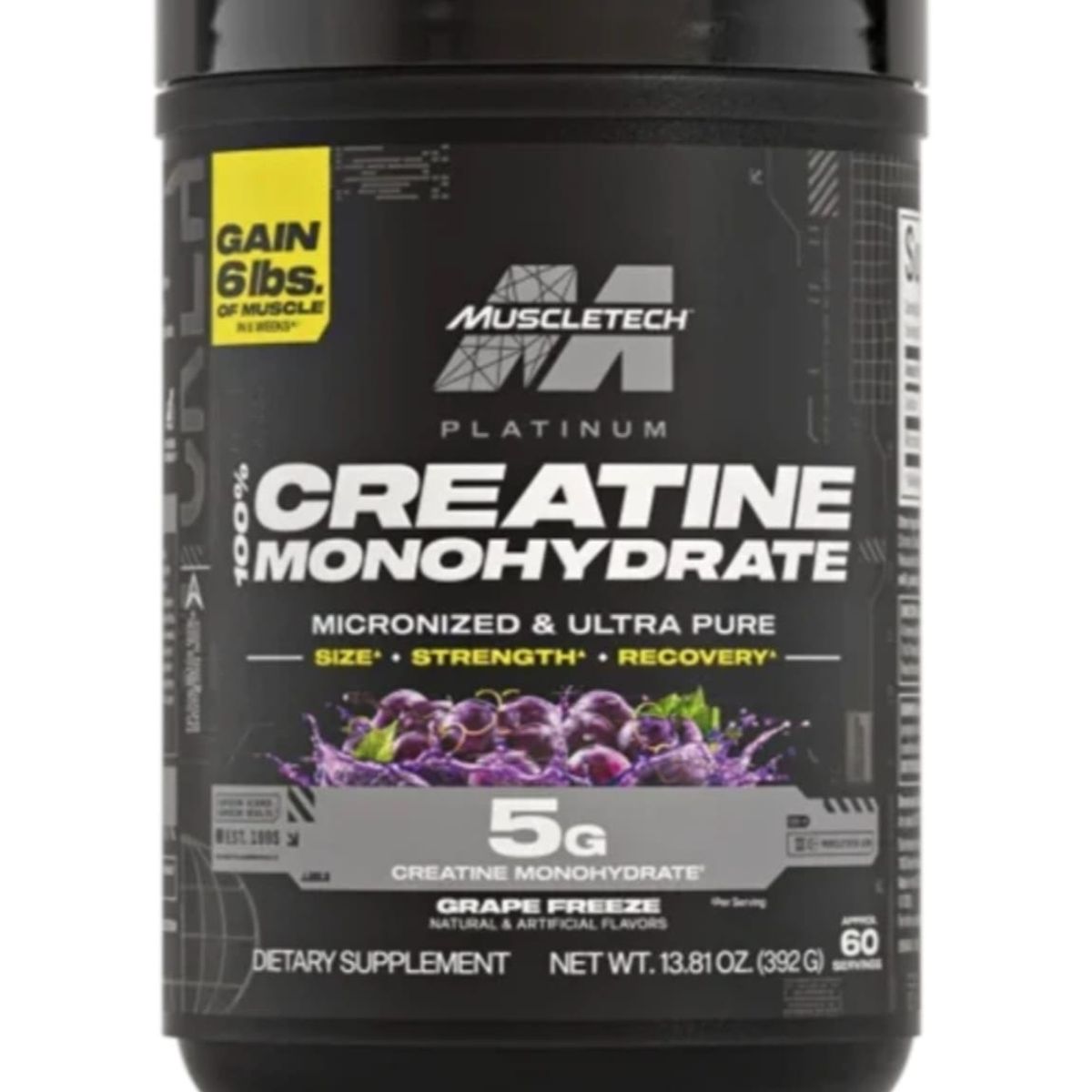 MUSCLETECH - Platinum Creatina 399 Gr – Muscletech GRAPE FREEZE