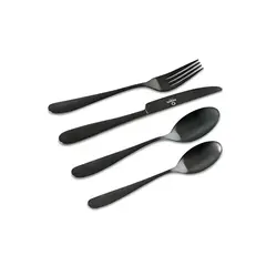 KRONS - Juego De Cubiertos De Mesa 24 Piezas Black -