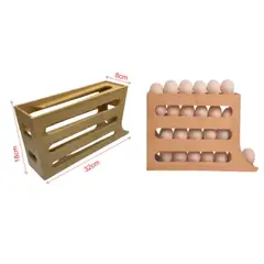 GENERICO - Organizador de Huevos de Madera para Refrigerador porta Huevos